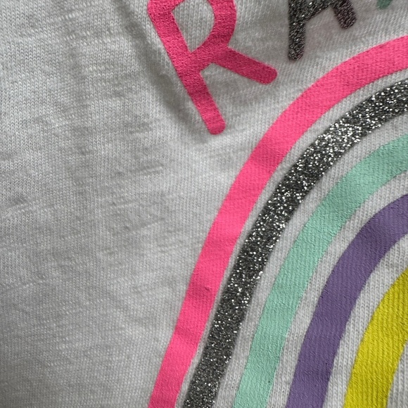 Jumping Beans 12M Girls White Short Sleeve T-Shirt Rainbow is my Favorite Color - Picture 4 of 5